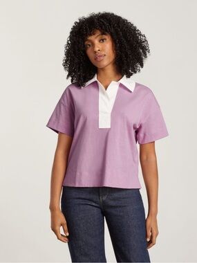 Everlane Top XXS Retro Rugby Jersey Polo Purple
